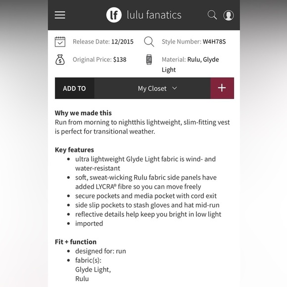 Lululemon Down For A Run Vest in Berry Rumble Women’s size 4 - Picture 4 of 14